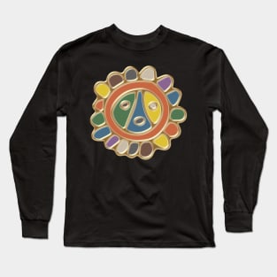 Taino Sun Oil Paint Long Sleeve T-Shirt